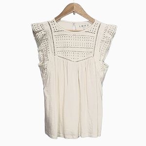 Loft ruffled top NWT size M